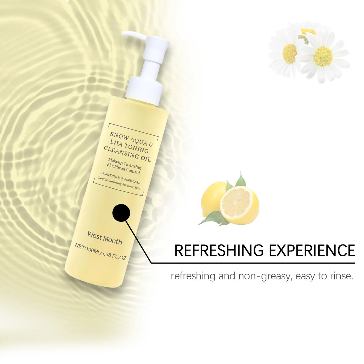 WEST MONTH Citrus Facial Cleansing Oil – Makeup Remover 100ml Facial Cleansing Oil SWANS