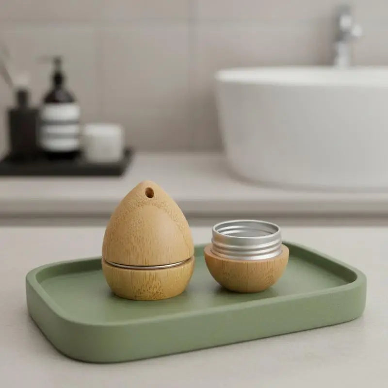 Mini Bamboo Aluminum Refillable Cosmetic Jar Container Cosmetic Container Jar SWANS