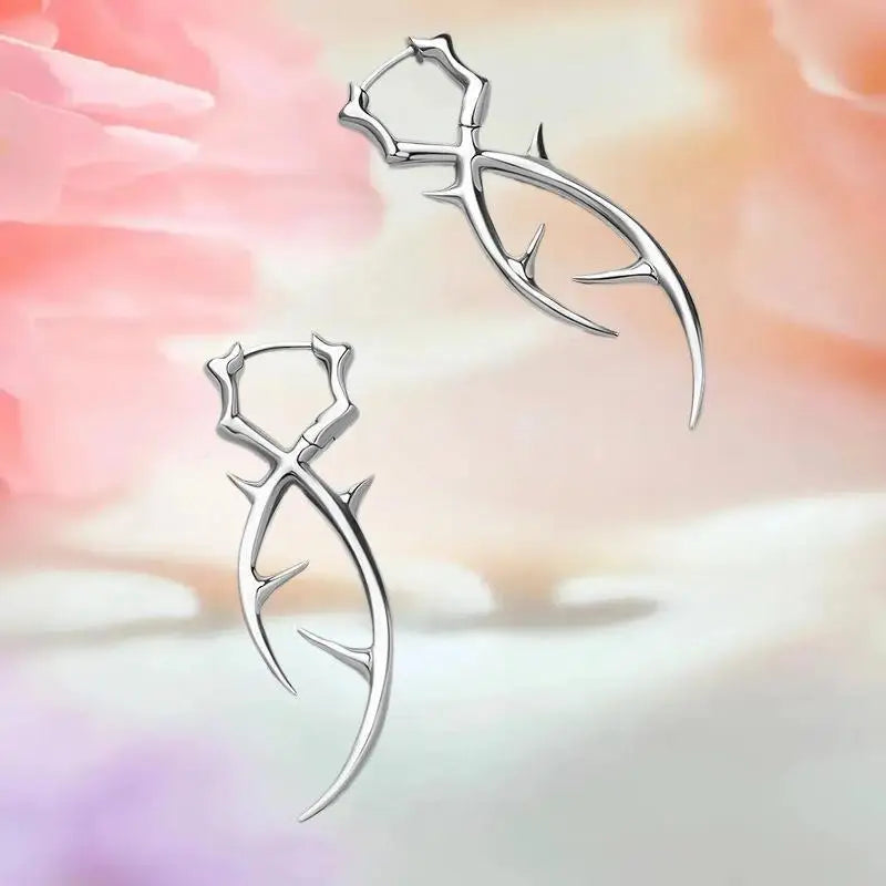 Punk Gothic Thorn Dangle Earrings – Unisex Y2K Hip Hop Fashion Dangle Earrings SWANS
