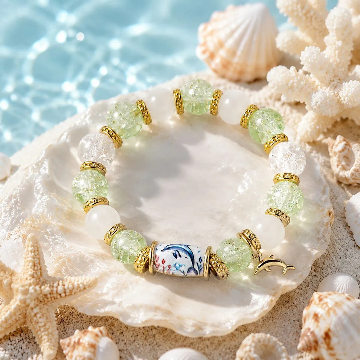 Ocean Animals Colorful Beaded Bracelet – Handcrafted Gift Beaded Bracelet SWANS 11