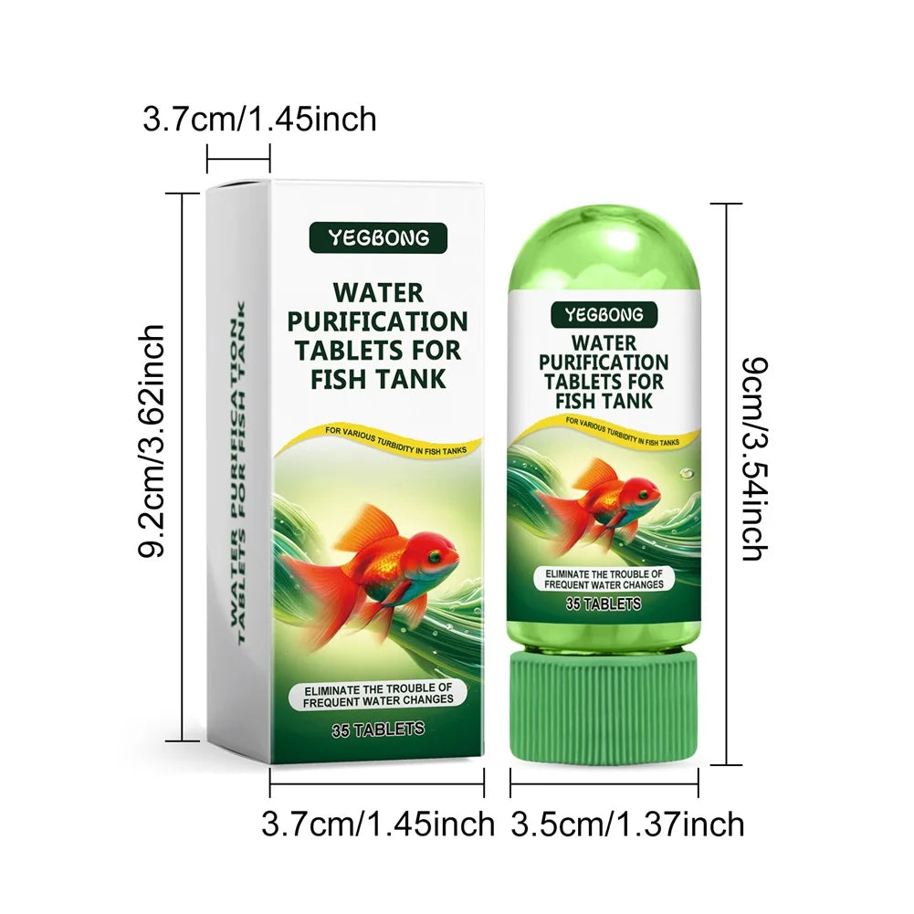 35-Pack Aquarium Water Clarifier Tablets – Algae Control Aquarium Water Treatment SWANS