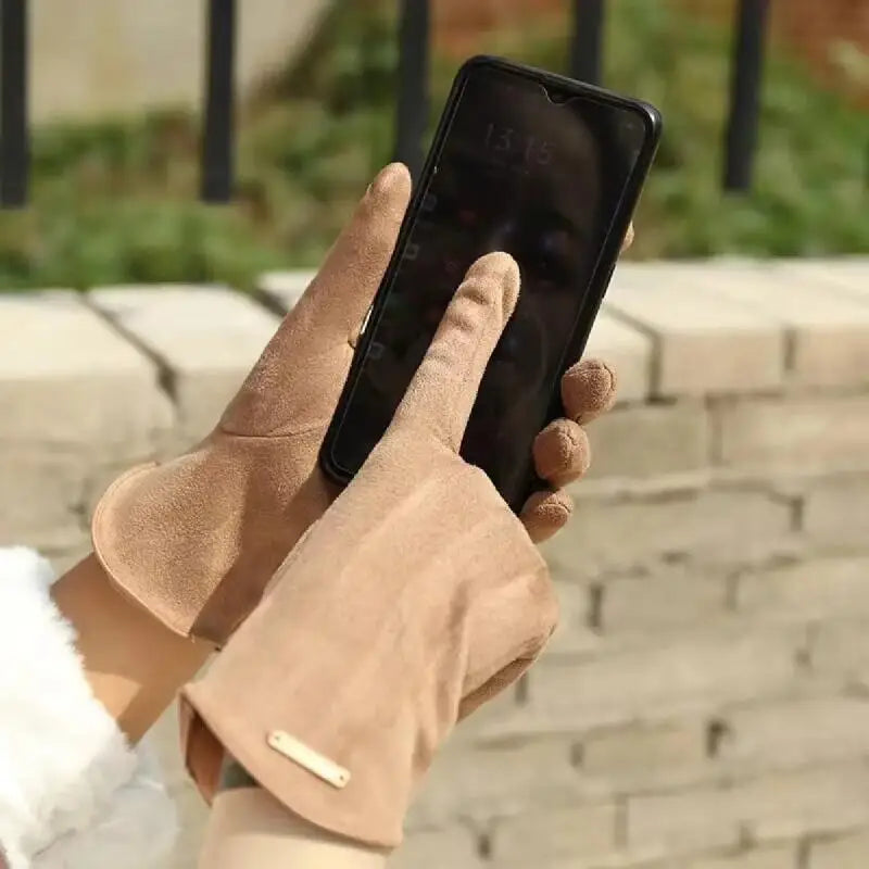 Women's Touchscreen Winter Gloves – Suede Windproof Warm Winter Gloves SWANS