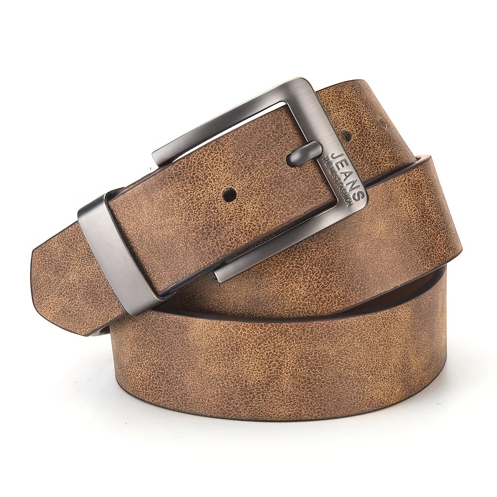 Men's PU Leather Belt Metal Pin Buckle – Casual & Business Men's Leather Belt SWANS
