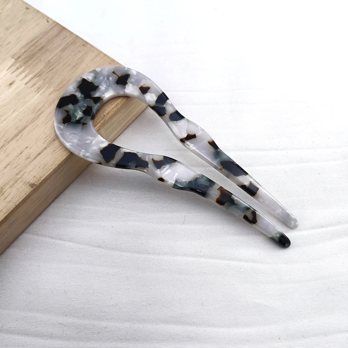 U-Shaped Tortoiseshell Acetate Hair Fork for Women Hair Fork SWANS 08