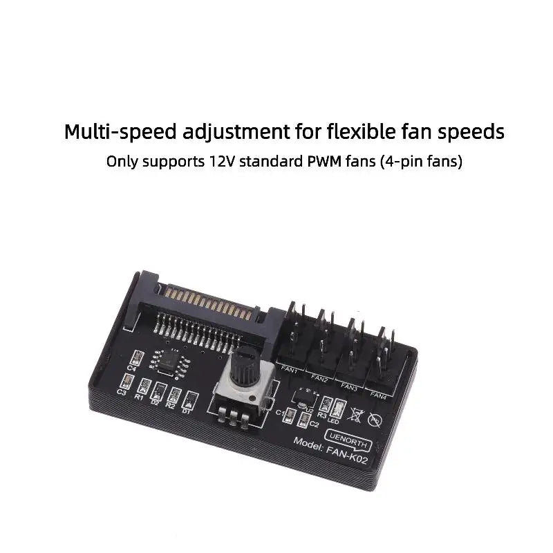 PWM Fan Speed Controller Hub 4/6-Way SATA DC 12V 60W PWM Fan Controller SWANS