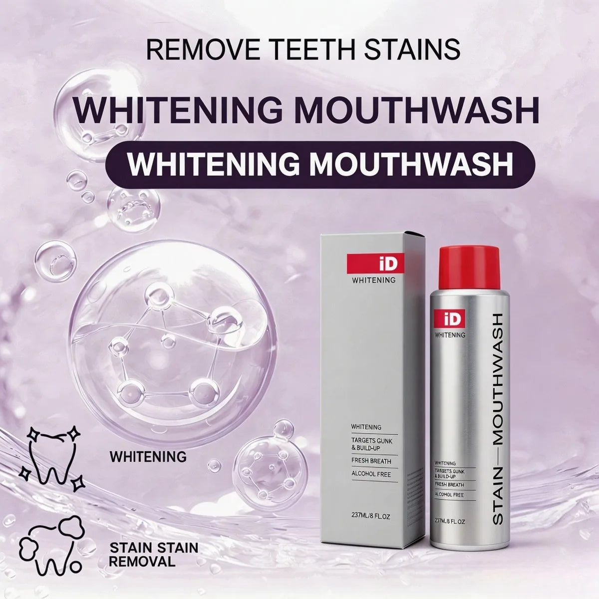 Ximonth Whitening Mouthwash – Fresh Breath & Enamel Safe 237ml Whitening Mouthwash SWANS