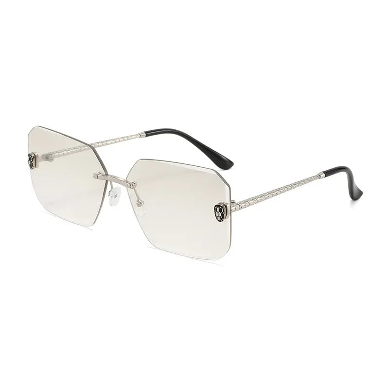 Y2K Snake Rimless Sunglasses – Steampunk UV400 Shades Fashion Sunglasses SWANS Clear