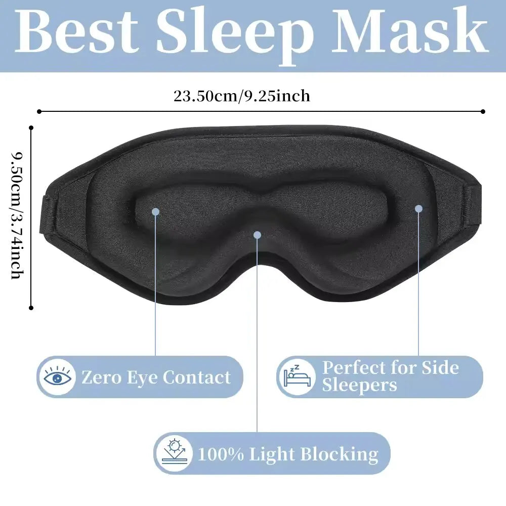 SWANS 3D Blackout Sleep Eye Mask – Breathable Adjustable Travel Sleep Eye Mask SWANS