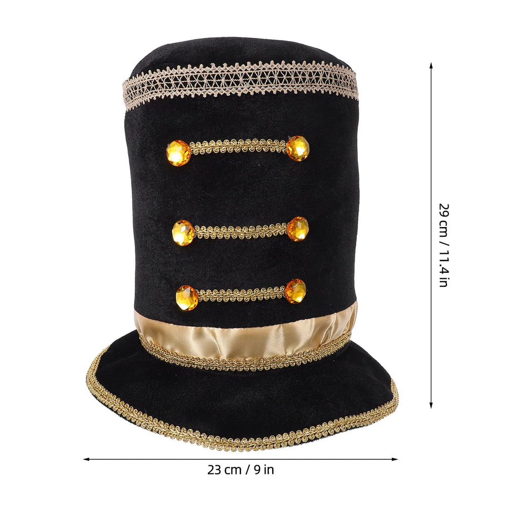 Red Nutcracker Christmas Tree Topper Hat | Holiday Costume Holiday Costume Hat SWANS Black