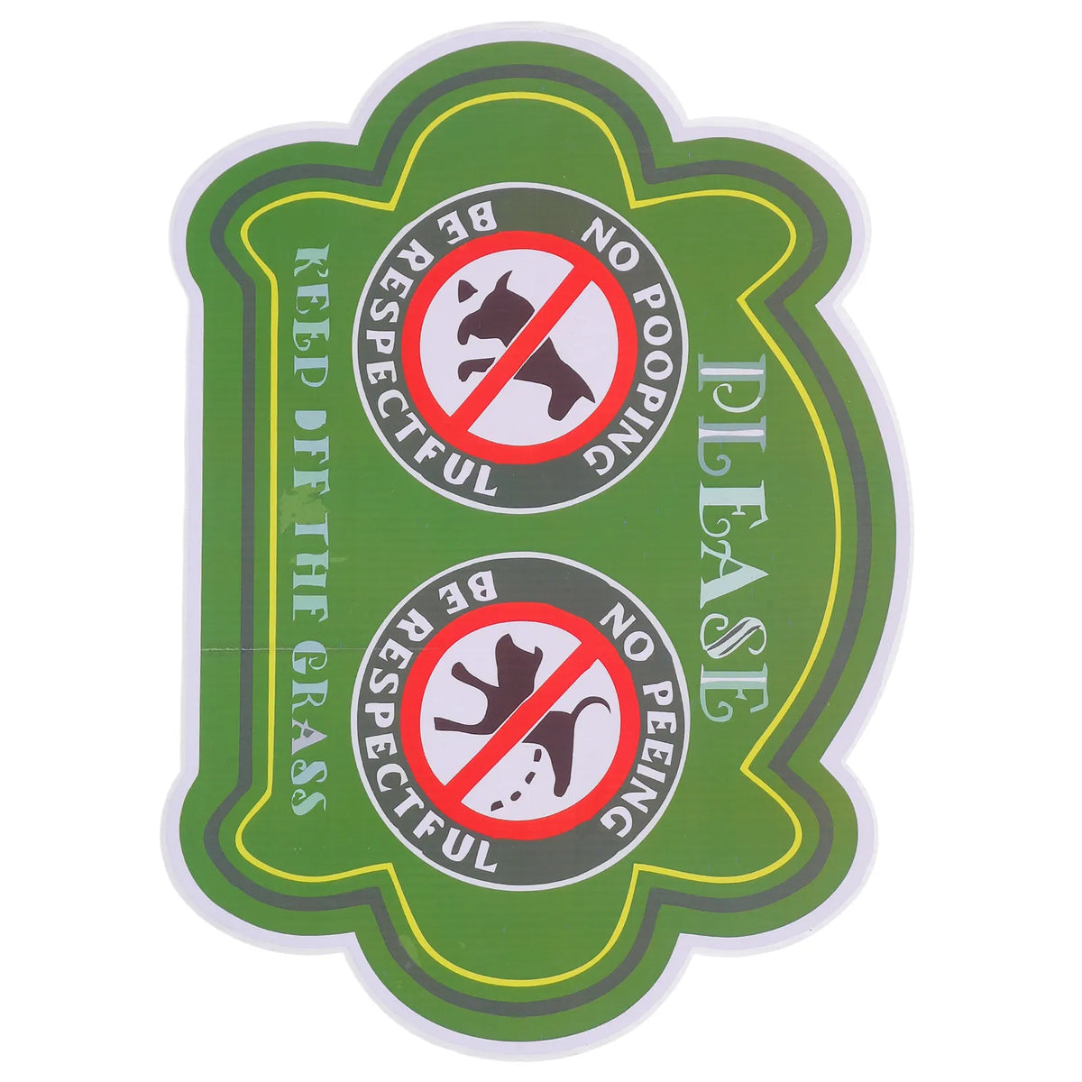No Dog Pooping & Peeing Yard Sign – Funny Lawn Warning Yard Warning Sign SWANS