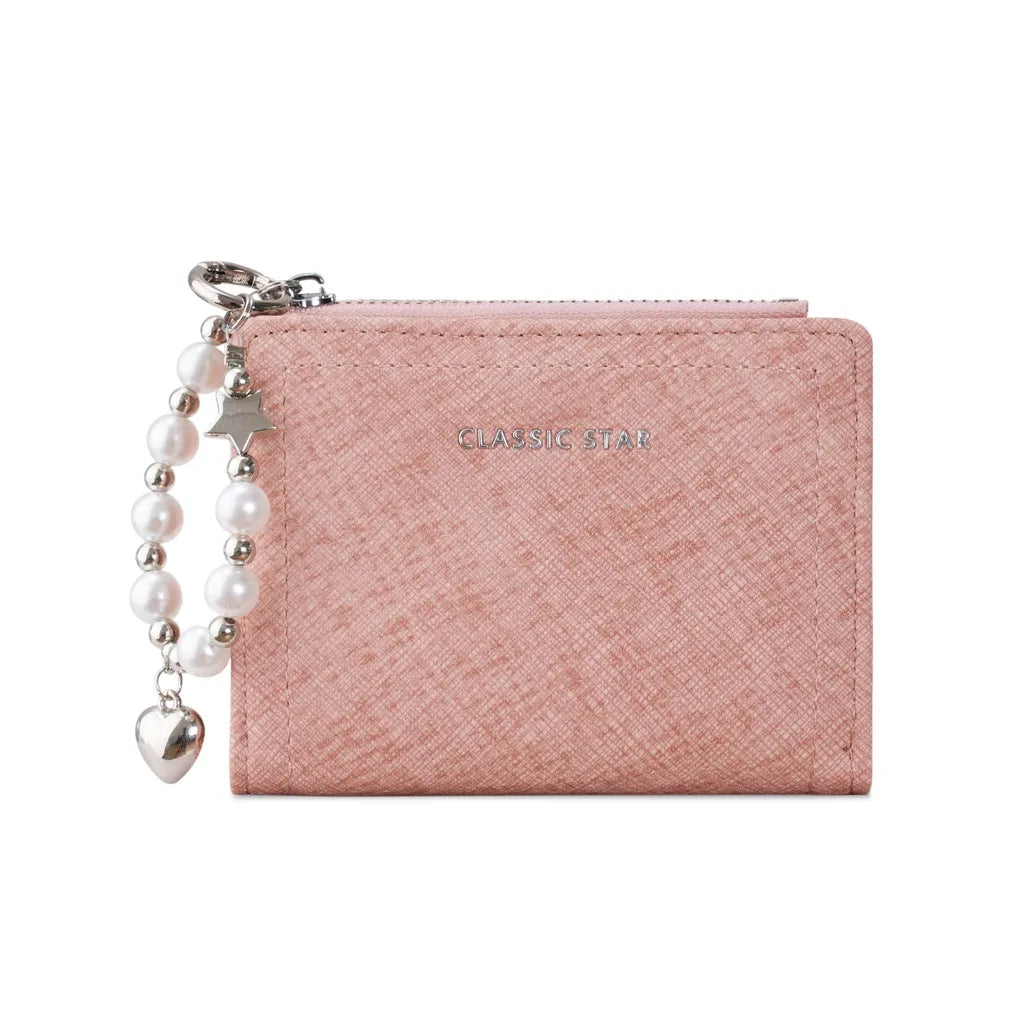 Women's PU Leather Bi-Fold Wallet – Large Capacity Card Purse Bi-Fold Wallet SWANS Pink