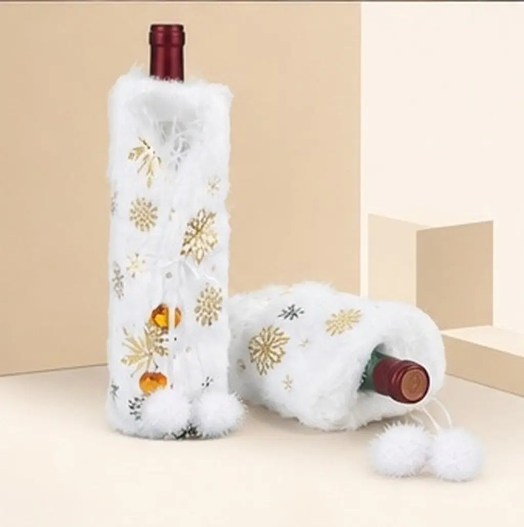 2-Pack Golden Snowflake Wine Bottle Covers – Christmas Sleeves Wine Bottle Cover SWANS Default Title