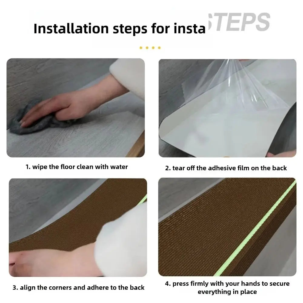 Self-Adhesive Luminous Stair Mat – No-Glue Non-Slip Step Cover Stair Step Mat SWANS