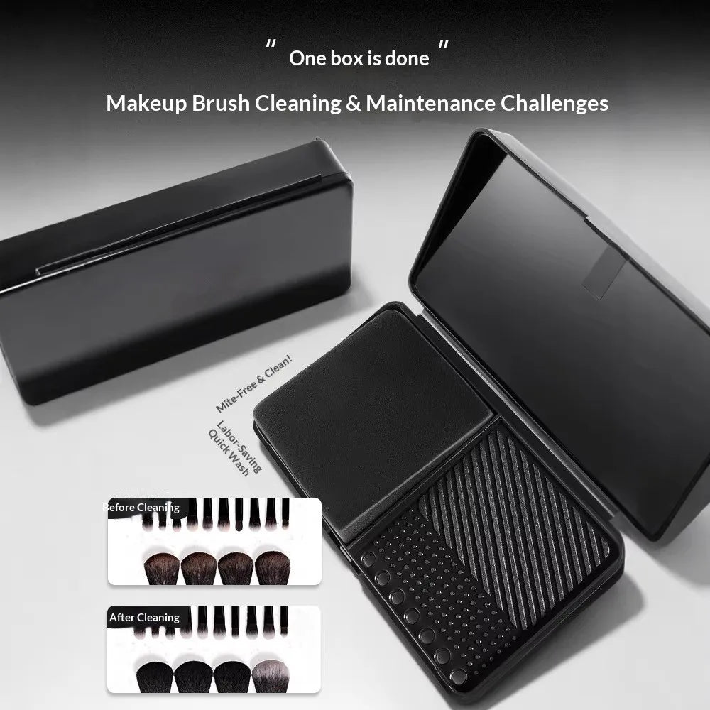 Makeup Brush Cleaning Set – Scrubber Mat, Soap & Dry Box Brush Cleaning Set SWANS
