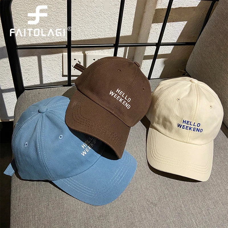 HELLO WEEKEND Embroidery Baseball Cap – Unisex Adjustable Hat Baseball Cap SWANS