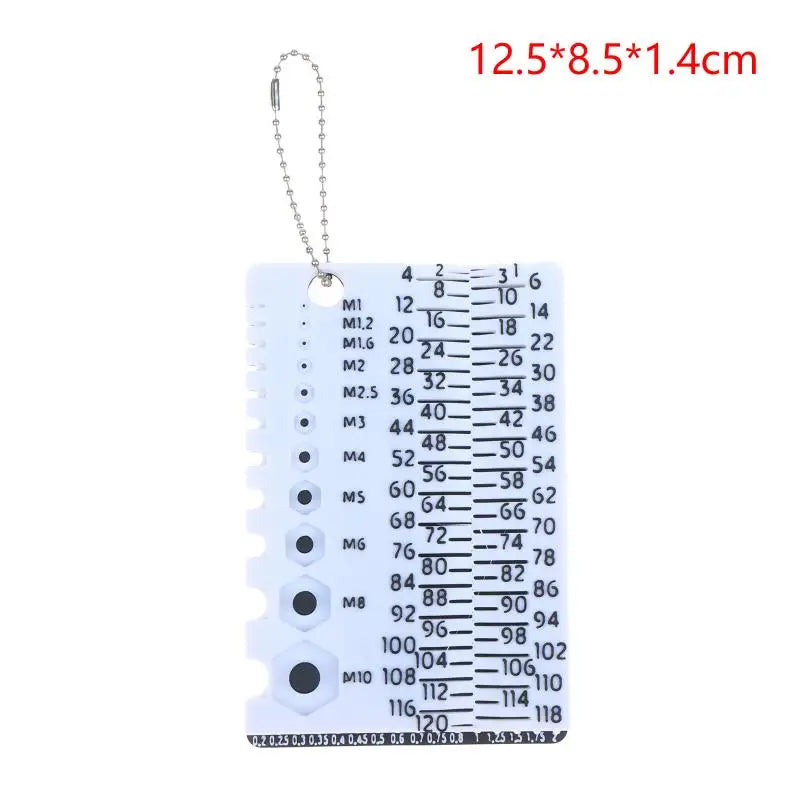 M1–M10 Metric Thread Gauge – Screw & Nut Size Checker Thread Gauge Tool SWANS white 125x85mm