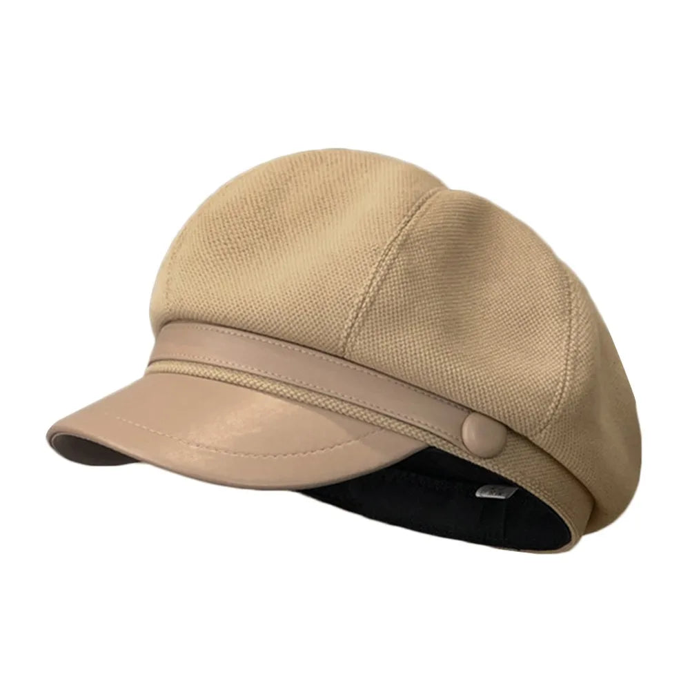 Women's Winter Beret Hat – Vintage Woolen Octagonal Cap Winter Beret Hat SWANS Khaki