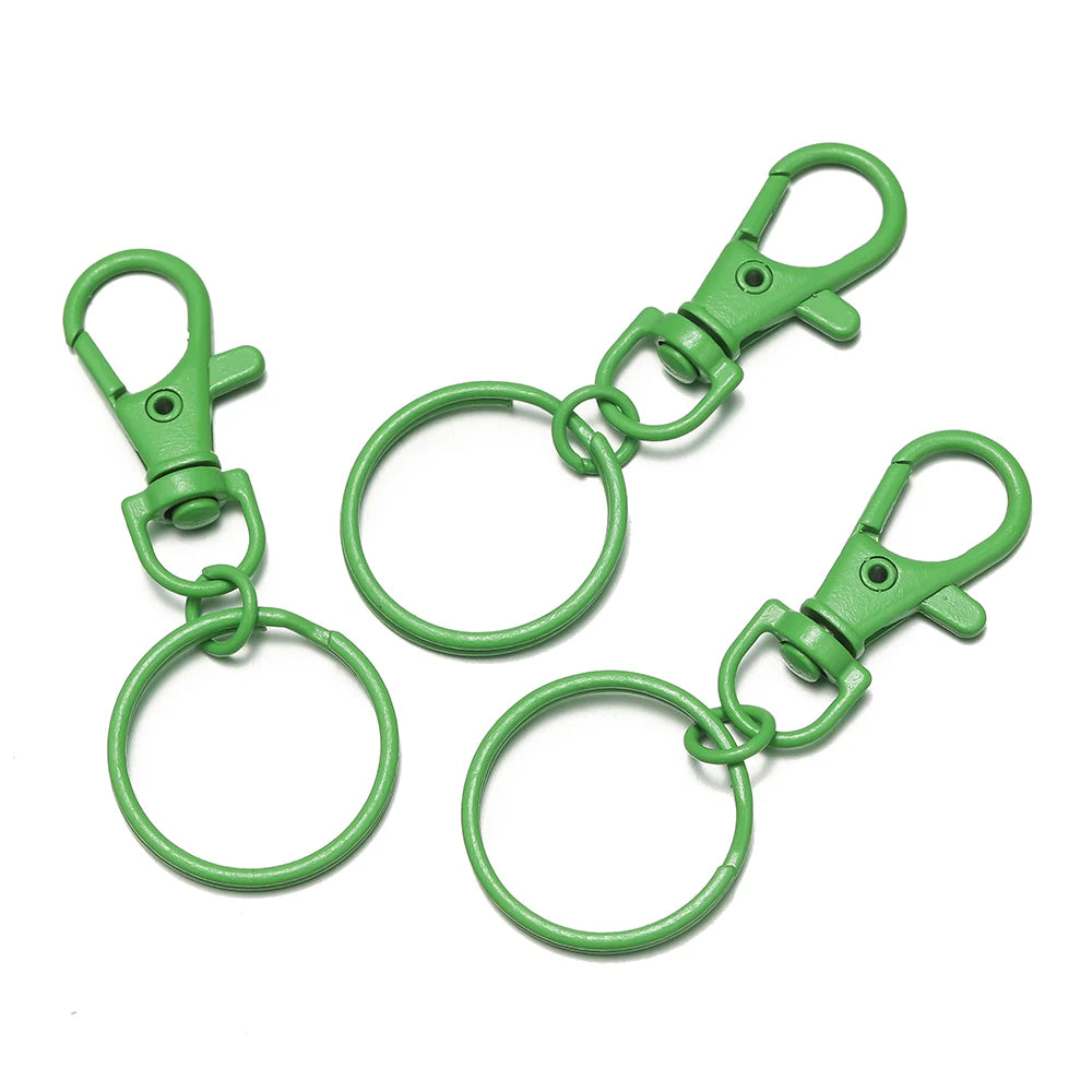 Multicolor Lobster Clasp Keyring Hooks with Adjustable Buckle Jewelry Findings SWANS Light green 5pcs