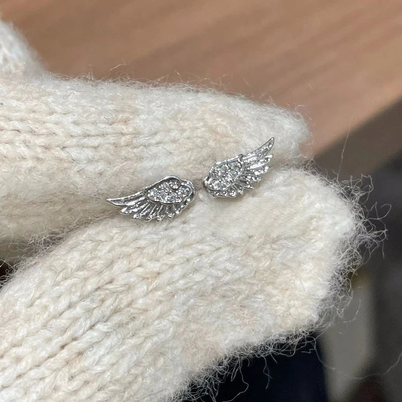 Vintage Angel Wings Stud Earrings – Punk Couple Jewelry Stud Earrings SWANS