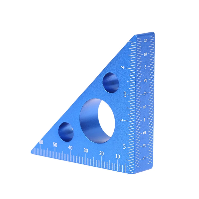 Aluminum Alloy Right Angle Ruler – 45/90° Marking Square Woodworking Angle Ruler SWANS Blue