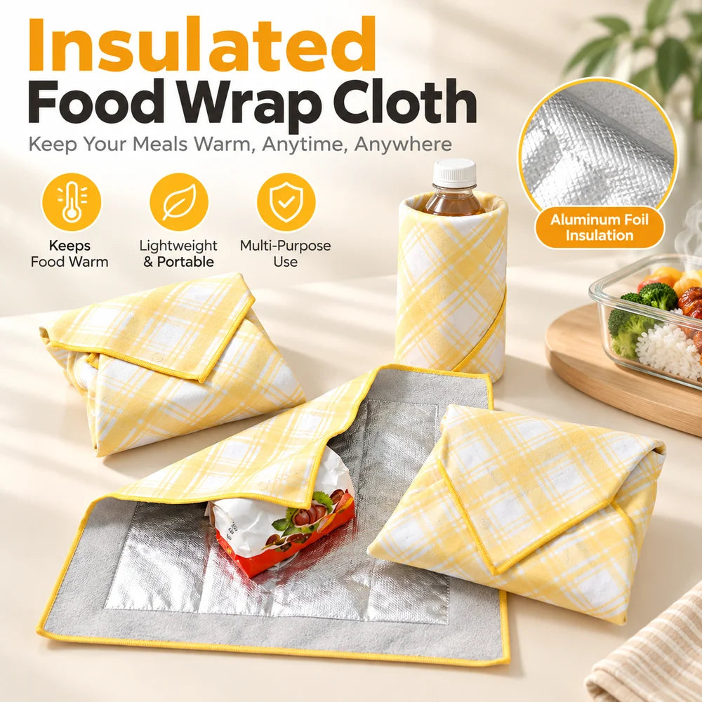 Insulated Fabric Food Wrap – Aluminum Foil Thermal Lunch Cover Insulated Food Wrap SWANS