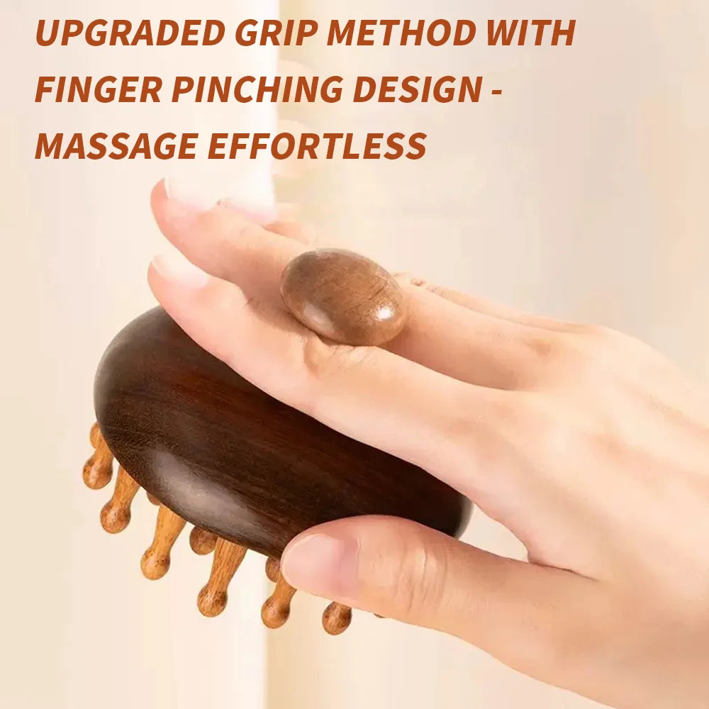 SWANS Wooden Disc Scalp Massager & Meridian Comb Scalp Massage Comb SWANS