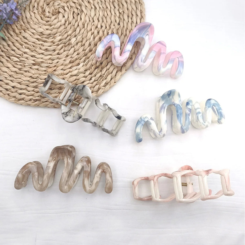 Large Shark Hair Claw Clip – Ink Painting Style | All Hair Types Hair Claw Clip SWANS