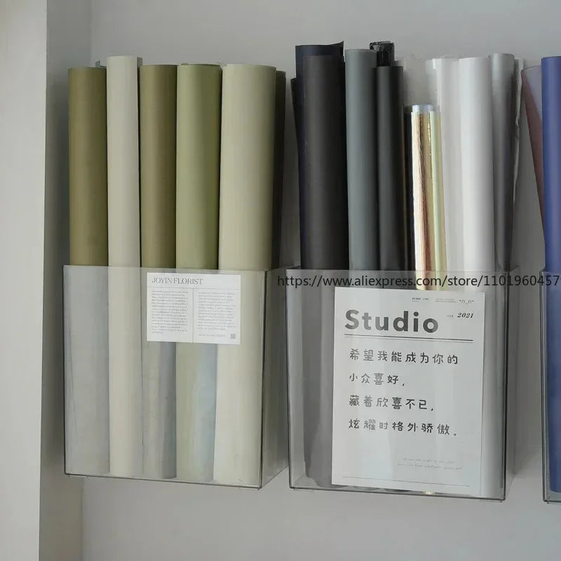 Wall-Mounted Acrylic Flower Wrapping Paper Storage Display Stand Acrylic Storage Stand SWANS