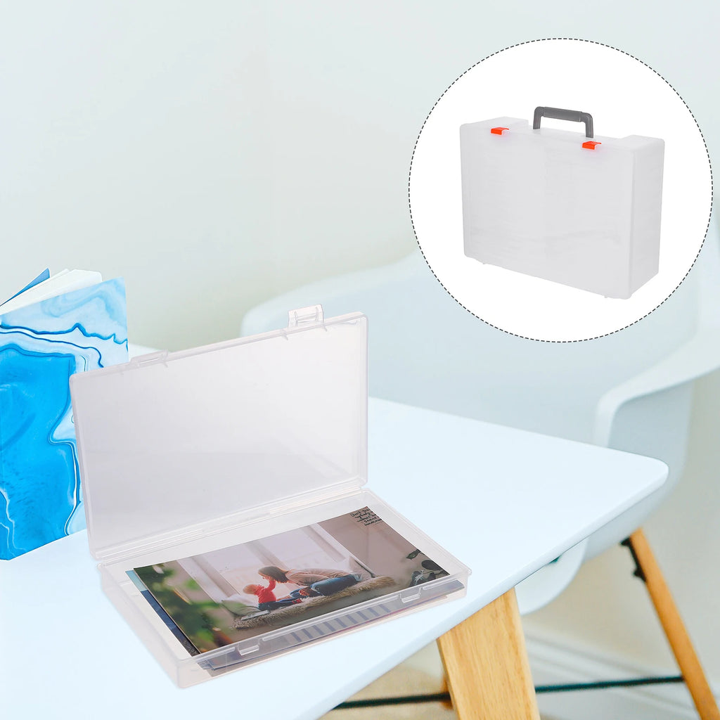 Photo Storage Box Organizer – 18-Case Set with Foldable Handle Photo Storage Organizer SWANS