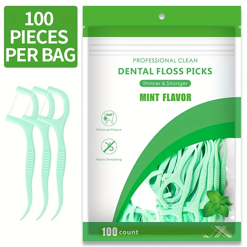 SWANS Mint Plastic Toothpicks Ultra-Fine 100/300/500 Pack Plastic Toothpicks SWANS