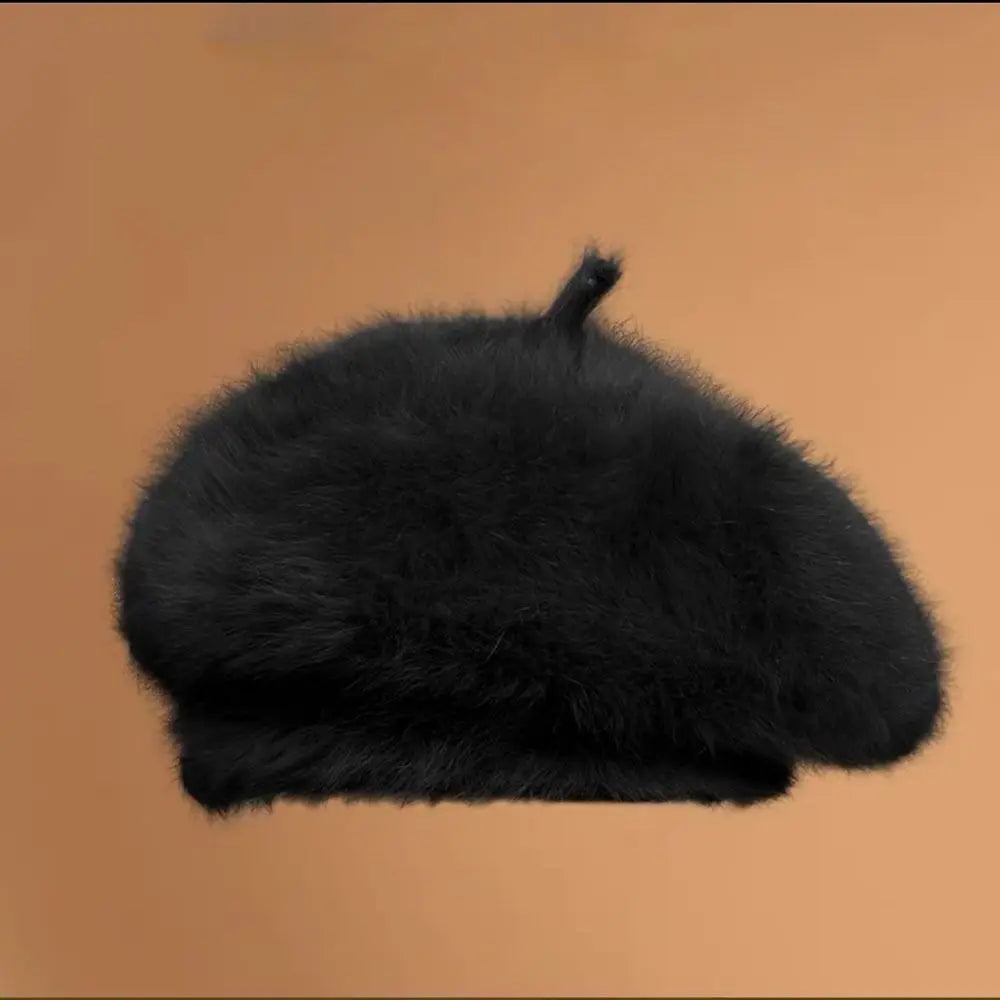 Thicken Plush Beret Hat – Unisex Warm Winter Beanie Cap Winter Beret Hat SWANS