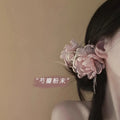 French Peony Flower Hair Claw Clip – Elegant Floral Shark Clip Hair Claw Clip SWANS pink