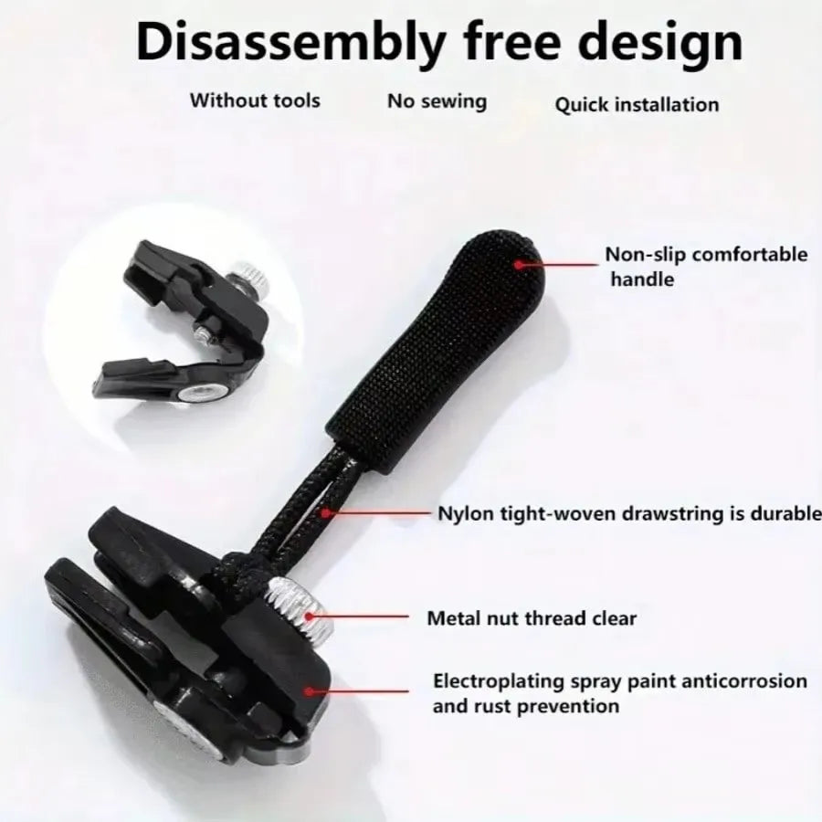 Universal Zipper Repair Kit – Replacement Slider Pulls 3–60 Pack Zipper Repair Kit SWANS