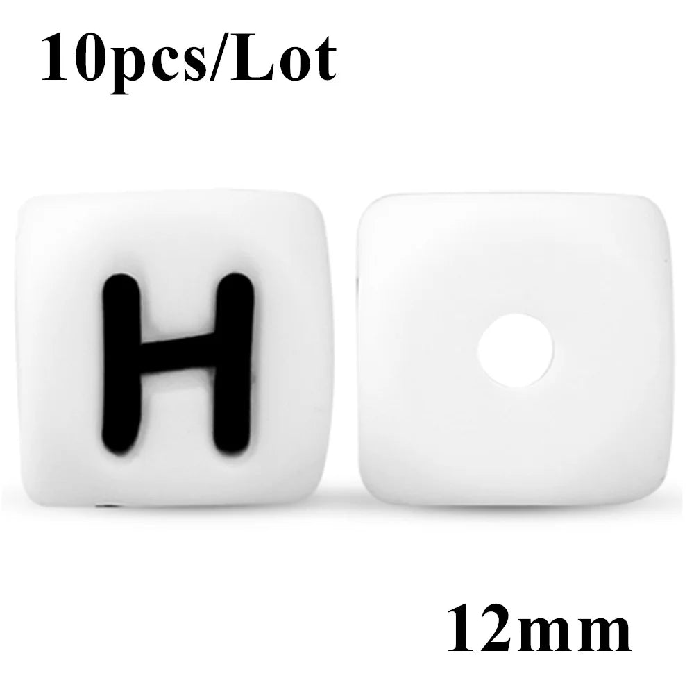 12mm Silicone Letter Beads – DIY Alphabet Jewelry Making Beads Alphabet Craft Beads SWANS H
