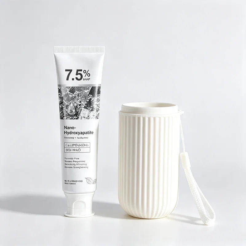SWANS Travel Toothbrush Cup & Nano-Hydroxyapatite Toothpaste Set Travel Oral Care Set SWANS