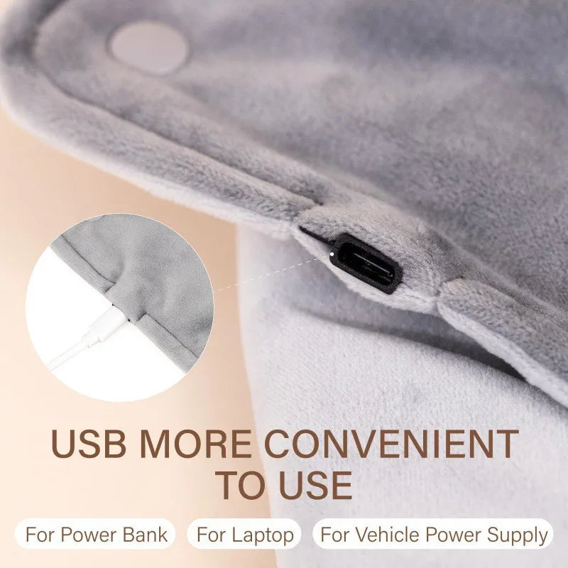 USB Heated Shawl Blanket – Thermostatic Velvet Hand & Leg Warmer Heated Shawl Blanket SWANS