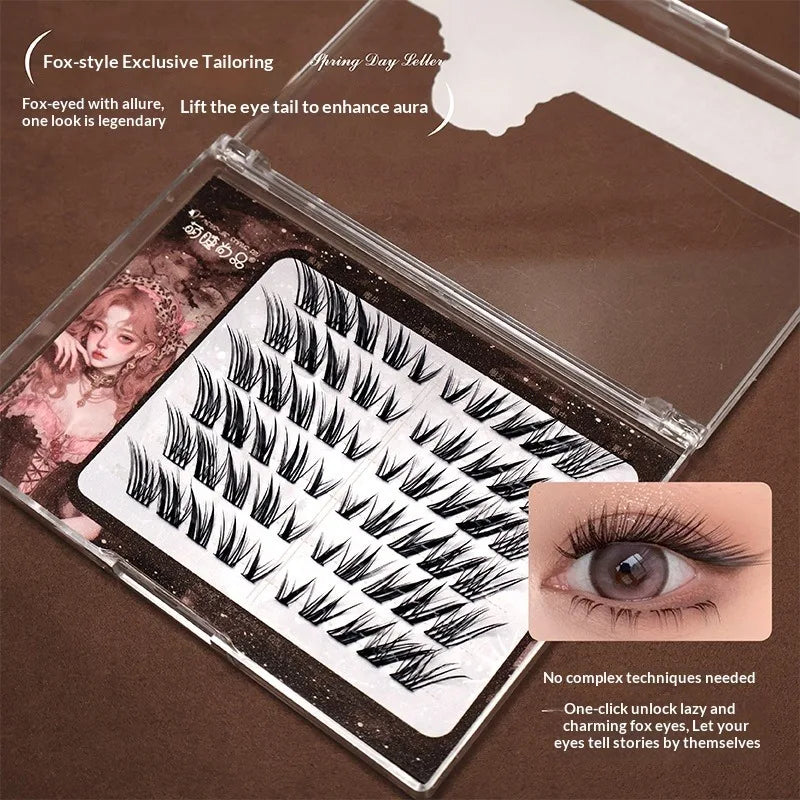 Self-Adhesive Glue-Free Cluster Lashes – Natural Cat Eye Look False Eyelashes SWANS