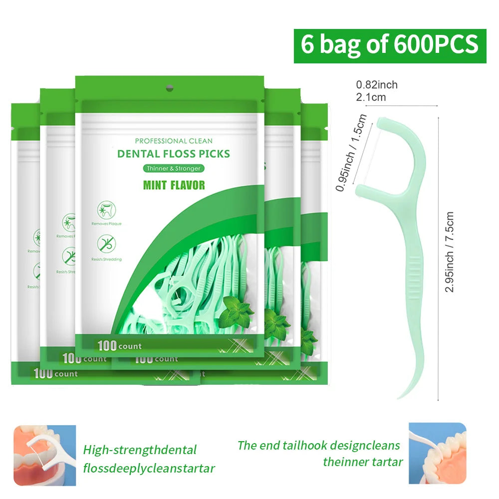 SWANS Mint Dental Floss Picks 50–600 Pack | Fresh Clean Dental Floss Picks SWANS