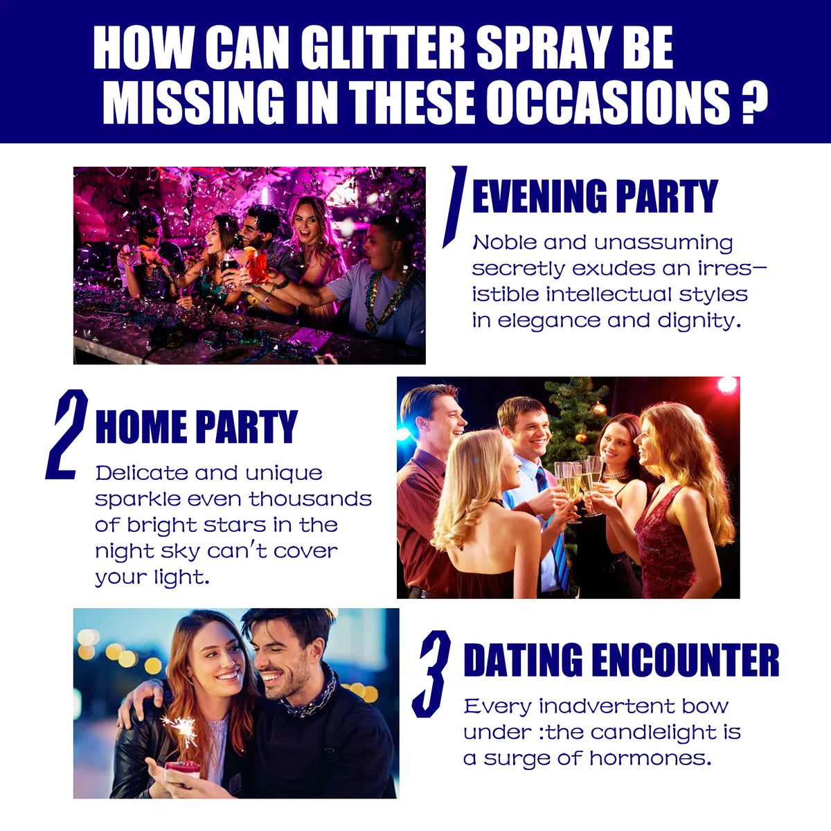 Holographic Glitter Spray for Face, Body & Hair – 60ml Body Glitter Spray SWANS