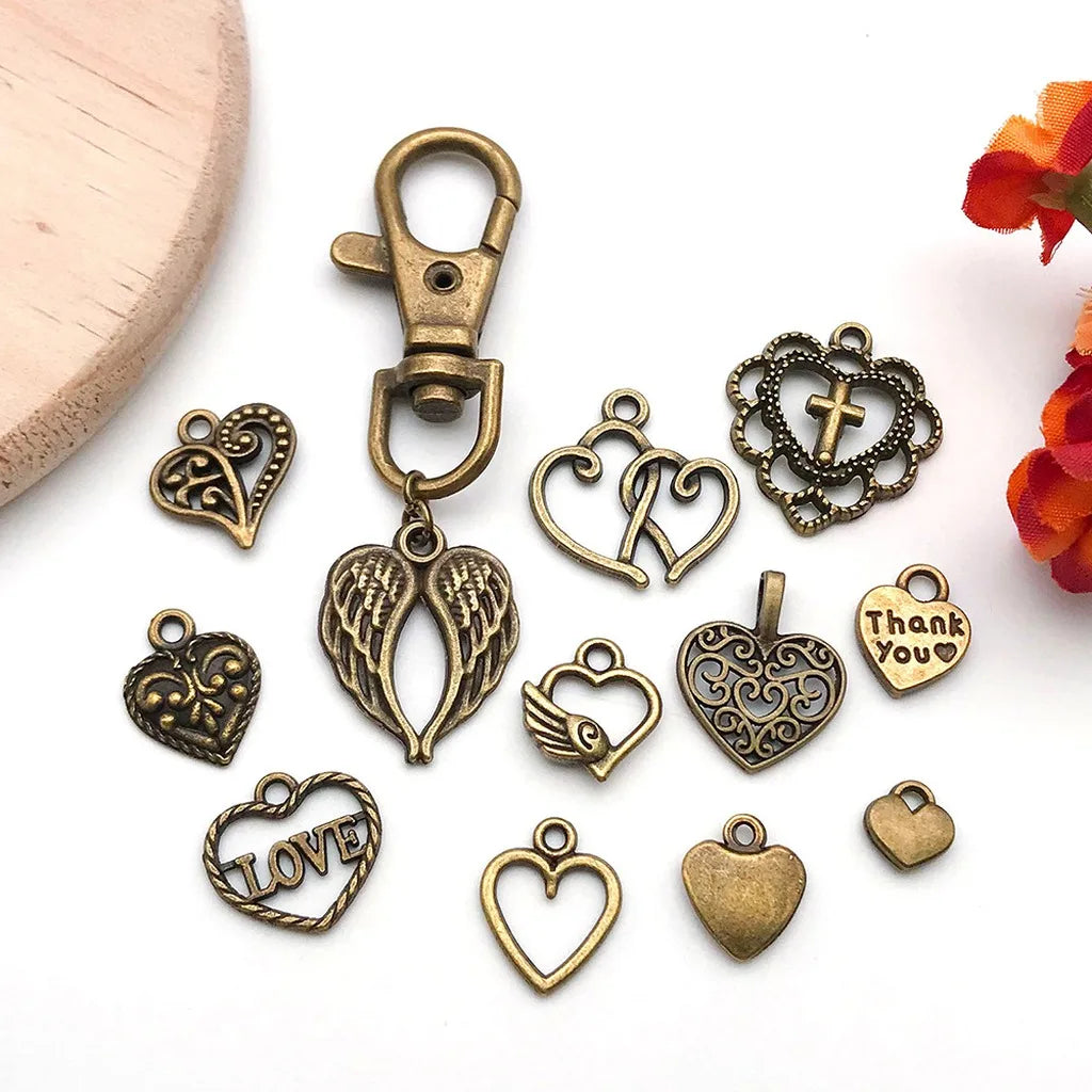 20-Pack Vintage Heart Alloy Charms for DIY Jewelry Making Jewelry Charms Set SWANS