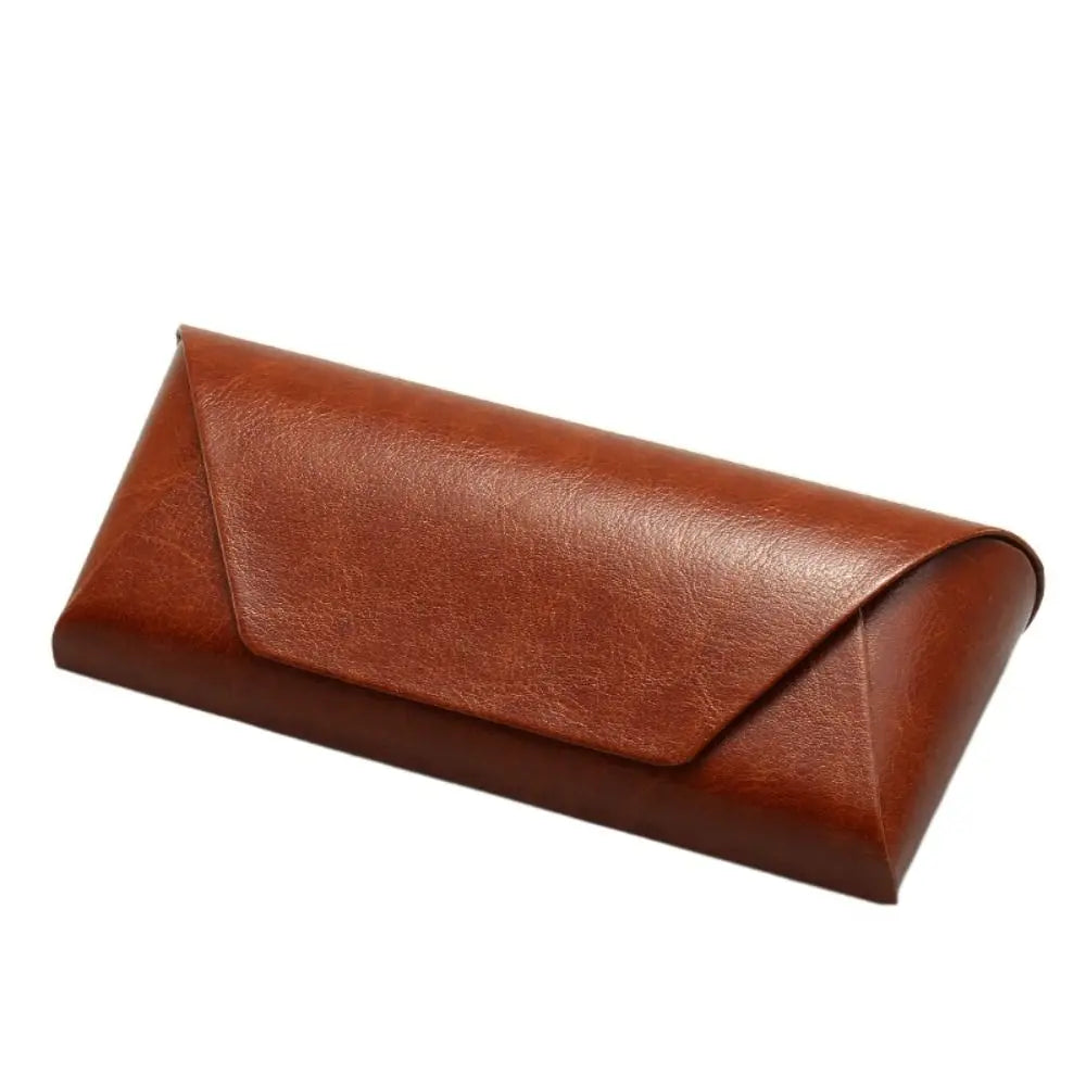 Slip-In Unisex Eyeglasses Case – Faux Leather & Felt Lining Eyeglasses Case SWANS Brown