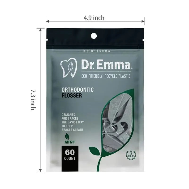 60-Pack Orthodontic Flossers for Braces – Dental Floss Picks Orthodontic Floss Picks SWANS