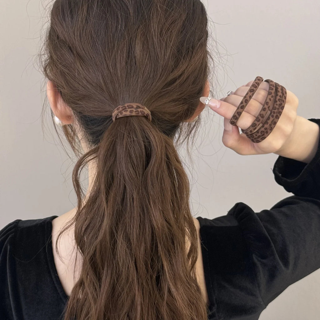 Leopard Print Elastic Hair Ties for Women – Vintage Hair Bands Elastic Hair Band SWANS