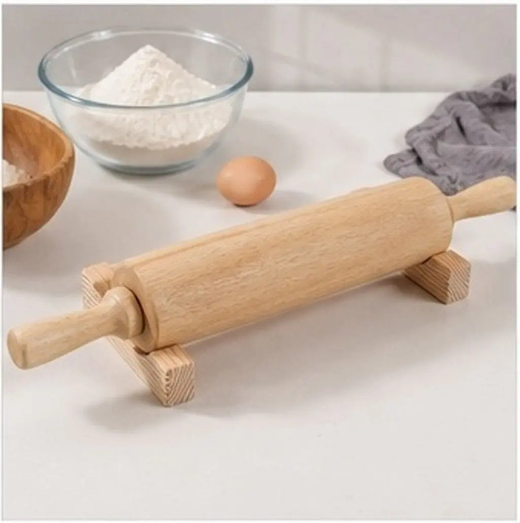 2-Pack Solid Wood Rolling Pin Holder Rack – Countertop Stand Rolling Pin Holder SWANS