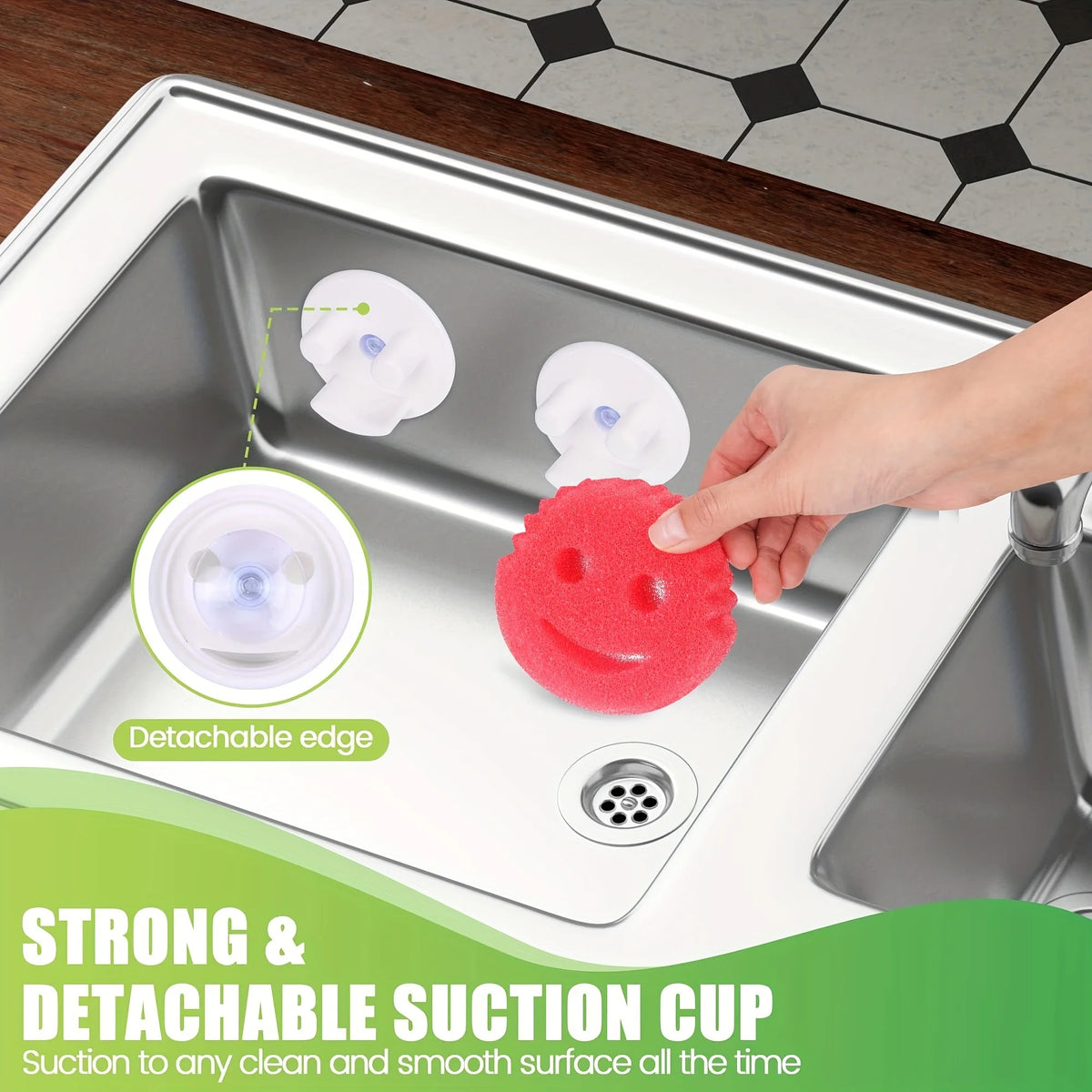 SWANS Smiley Face Sponge Holder with Suction Cup – Silicone Sponge Holder SWANS