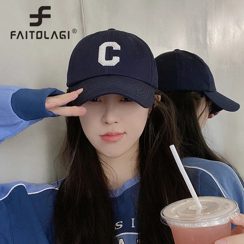C-Letter Baseball Cap – Unisex Cotton Sun Visor Hat Baseball Cap SWANS