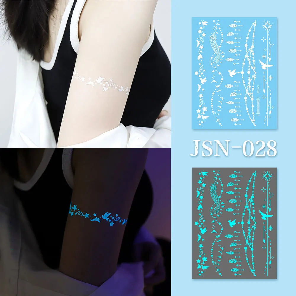 Luminous Glow Temporary Tattoo Stickers – Face, Arm & Body Temporary Tattoo Sticker SWANS 28