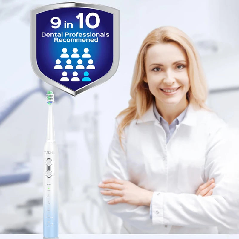 YUNCHI C2 Sonic Electric Toothbrush – 5 Modes, USB-C, 8 Heads Sonic Electric Toothbrush SWANS