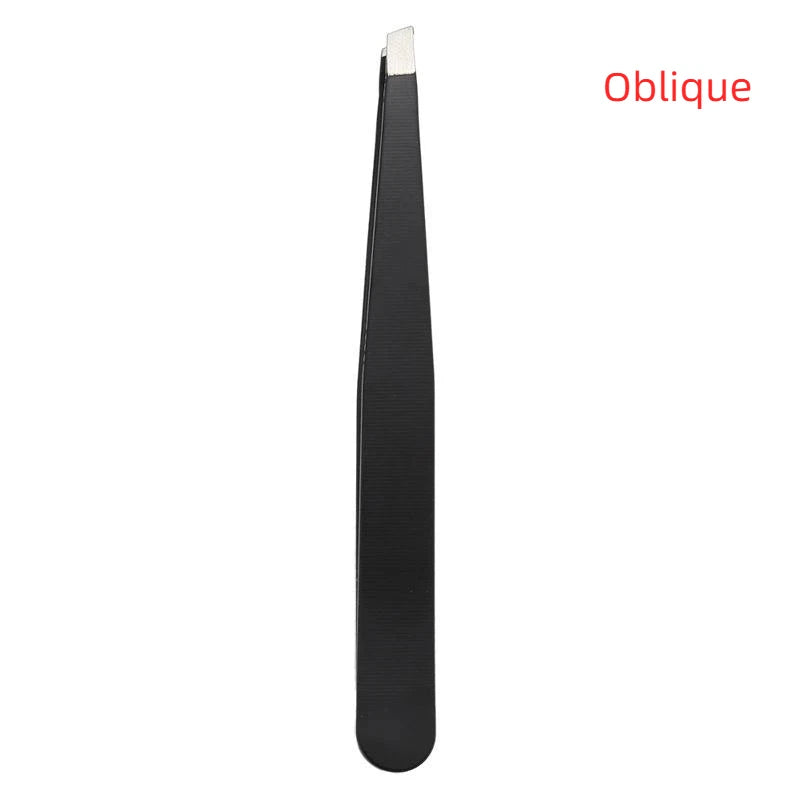 Stainless Steel Eyebrow Tweezers Set | Precision Hair Removal Eyebrow Tweezers Set SWANS Oblique