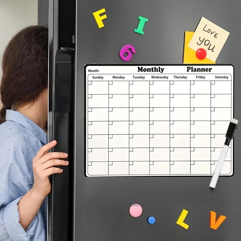 Magnetic Dry Erase Monthly Calendar Planner for Refrigerator Magnetic Calendar Planner SWANS